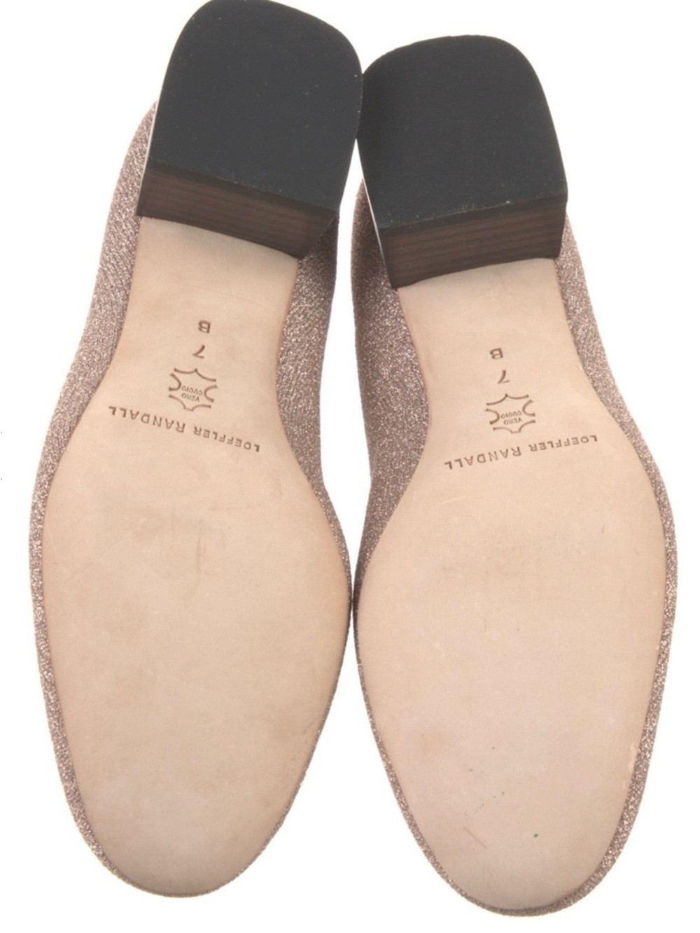 New Loeffler Randall Glitter Pointed Ballet Flats in Rose